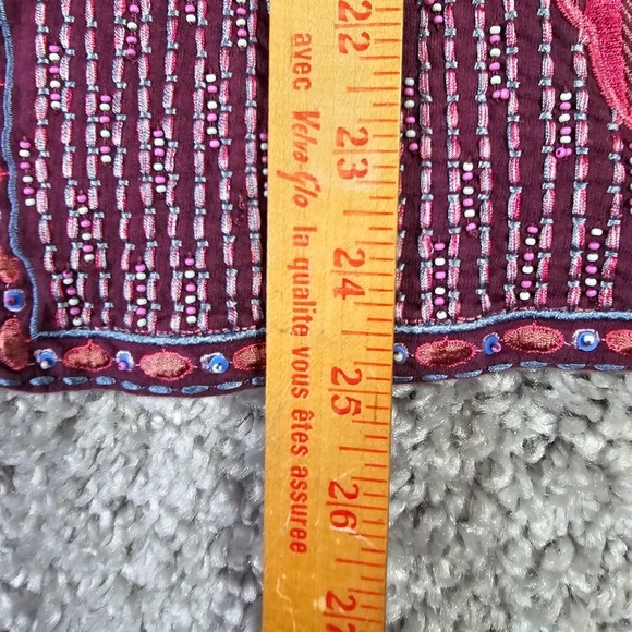 Soft Surroundings Playa Embroidered Jacket Womens Large Purple Beaded Sweater - Picture 11 of 13